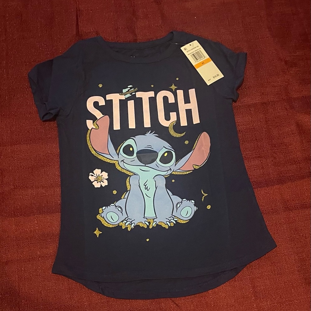 Disney Little Girls Stitch T-shirt 6x ( Color: Symphony Blue)
